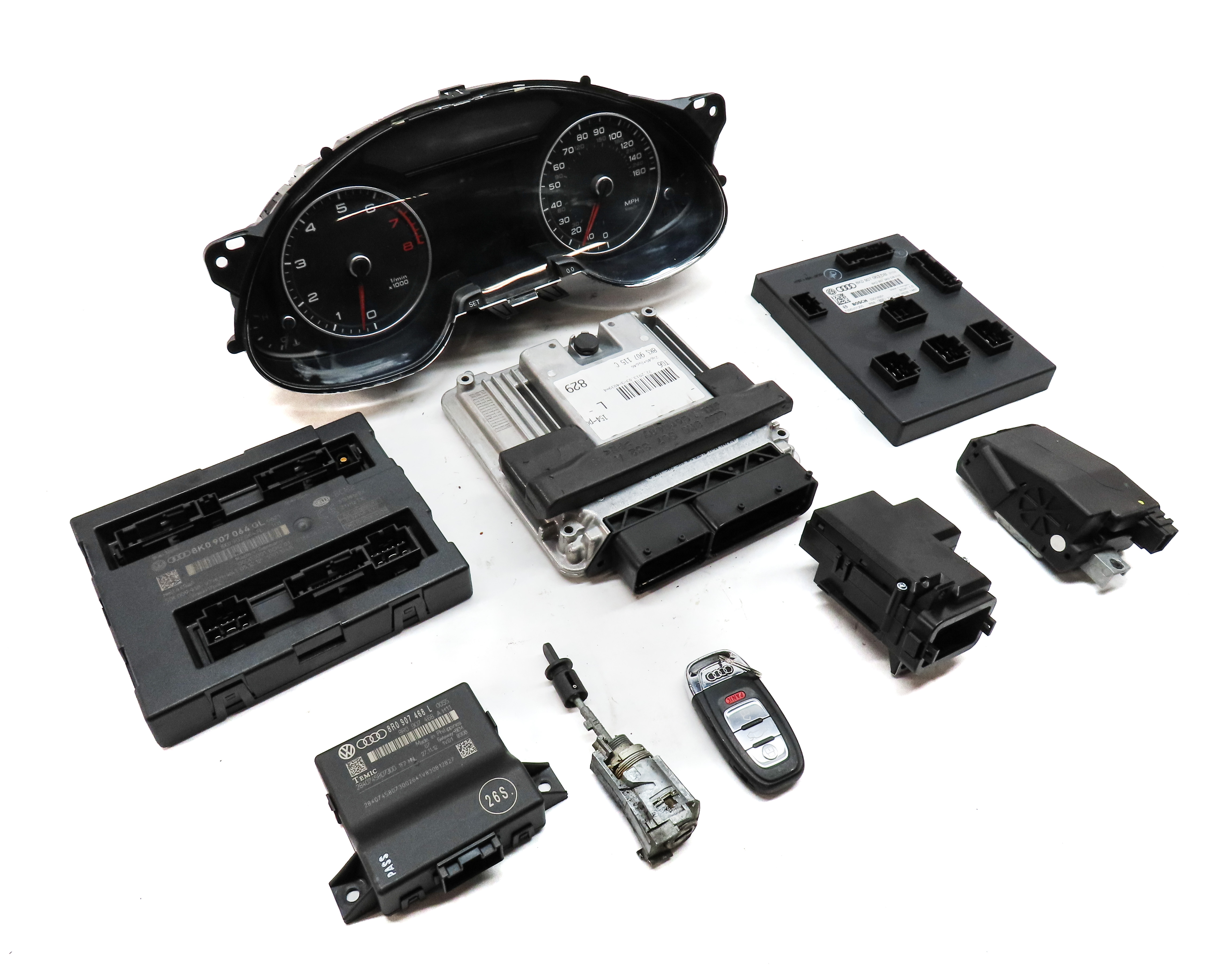 13 AUDI A4 B8 8K 2.0L TURBO CAEB ENGINE ECM SPEEDOMETER IGNITION IMMOBILIZER SET — exact item pictured